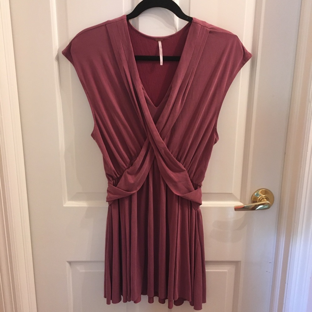 Free People Pink Twist Mini Dress